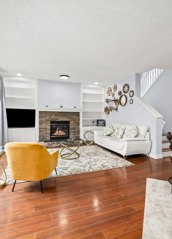 Warm living room prepared and maintained by Haytham Stays